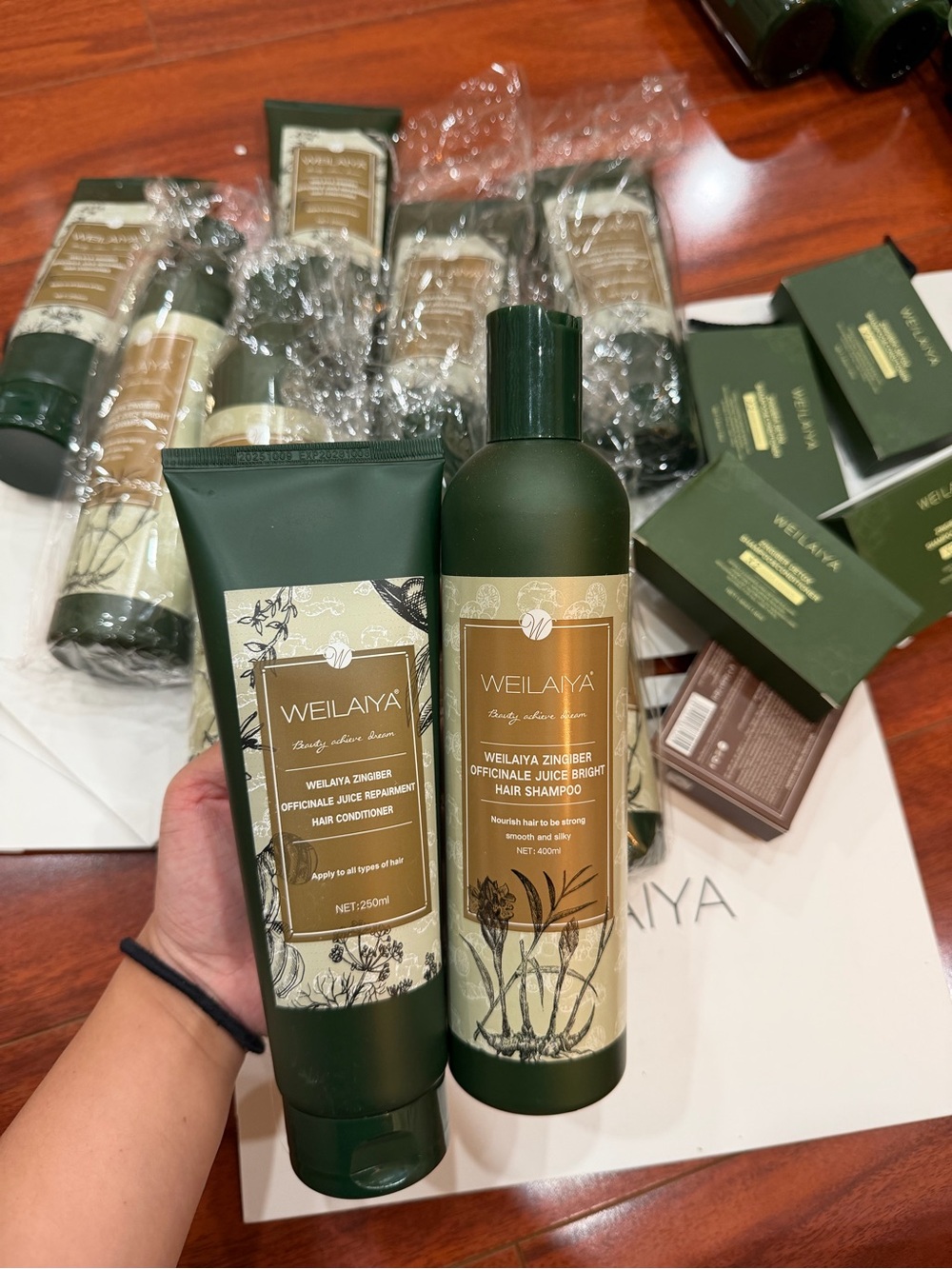 WEILAIYA Ginger Shampoo 400ML & Conditioner 250ML Set, For Dry - Normal Hair